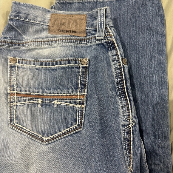 Ariat Classic Blue Jeans with Yellow Accent - Picture 2 of 3